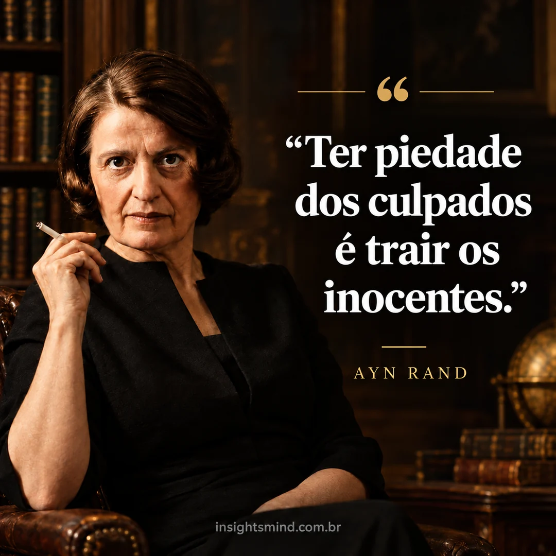 Imagem com a frase “Ter piedade dos culpados é trair os inocentes.”, de Ayn Rand