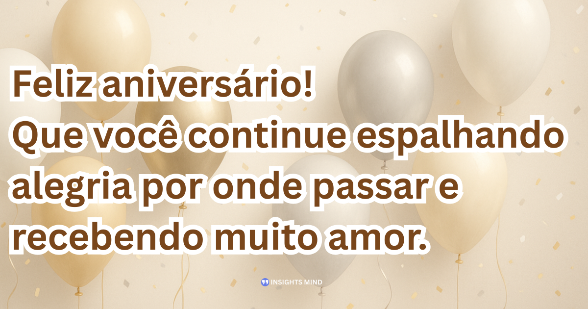 Mensagem sobre espalhar alegria