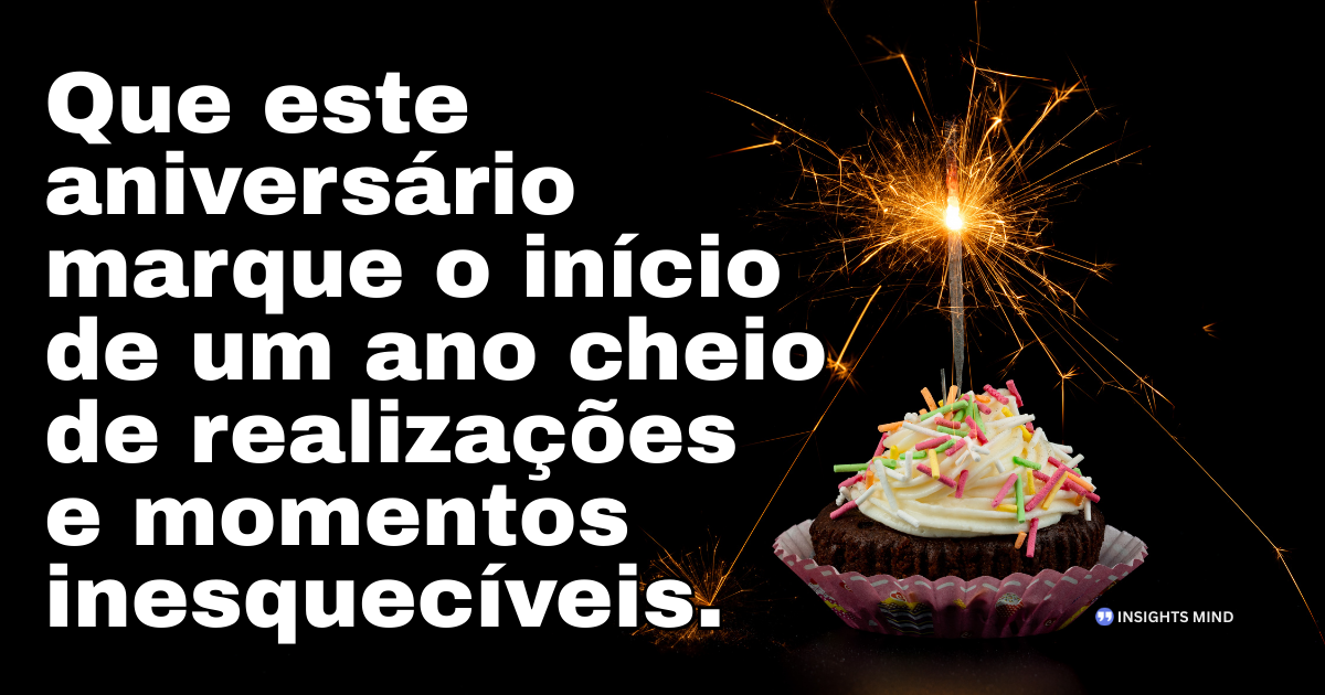 Mensagem sobre realizações no aniversário