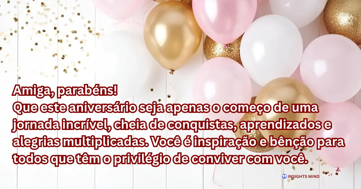 Mensagem de parabens para amiga muito especial