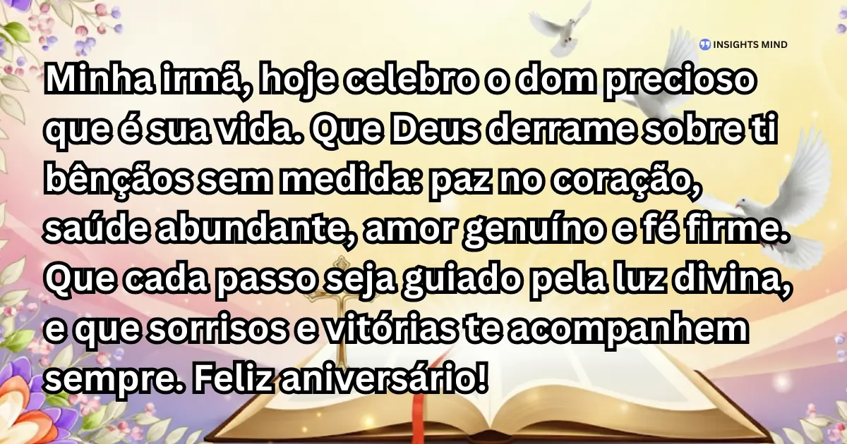 Mensagem de aniversário para irmã emocionante de Deus — Frase 1