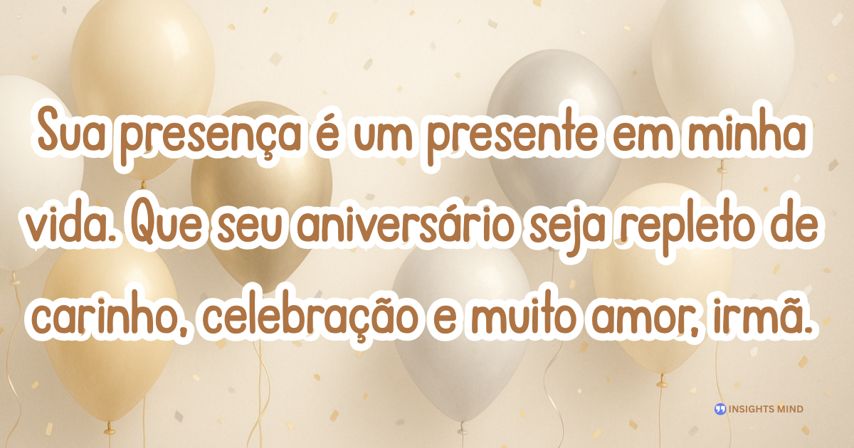 Mensagem de aniversário para Irmã