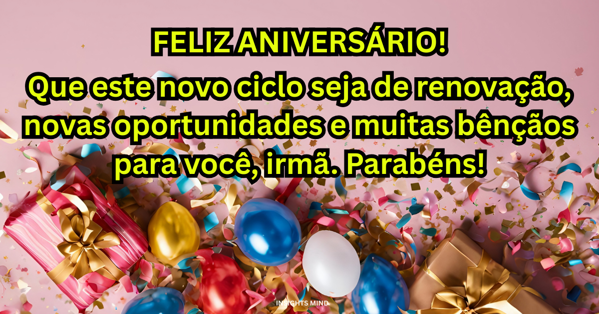 Mensagem de aniversário para Irmã