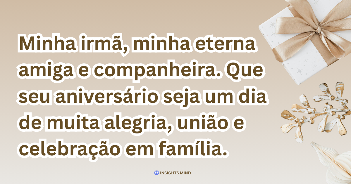 Mensagem de aniversário para Irmã