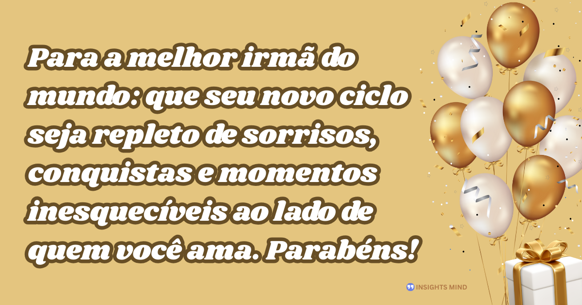Mensagem de aniversário para Irmã