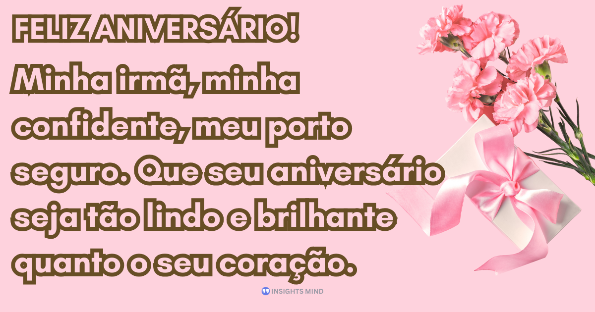Mensagem de aniversário para Irmã