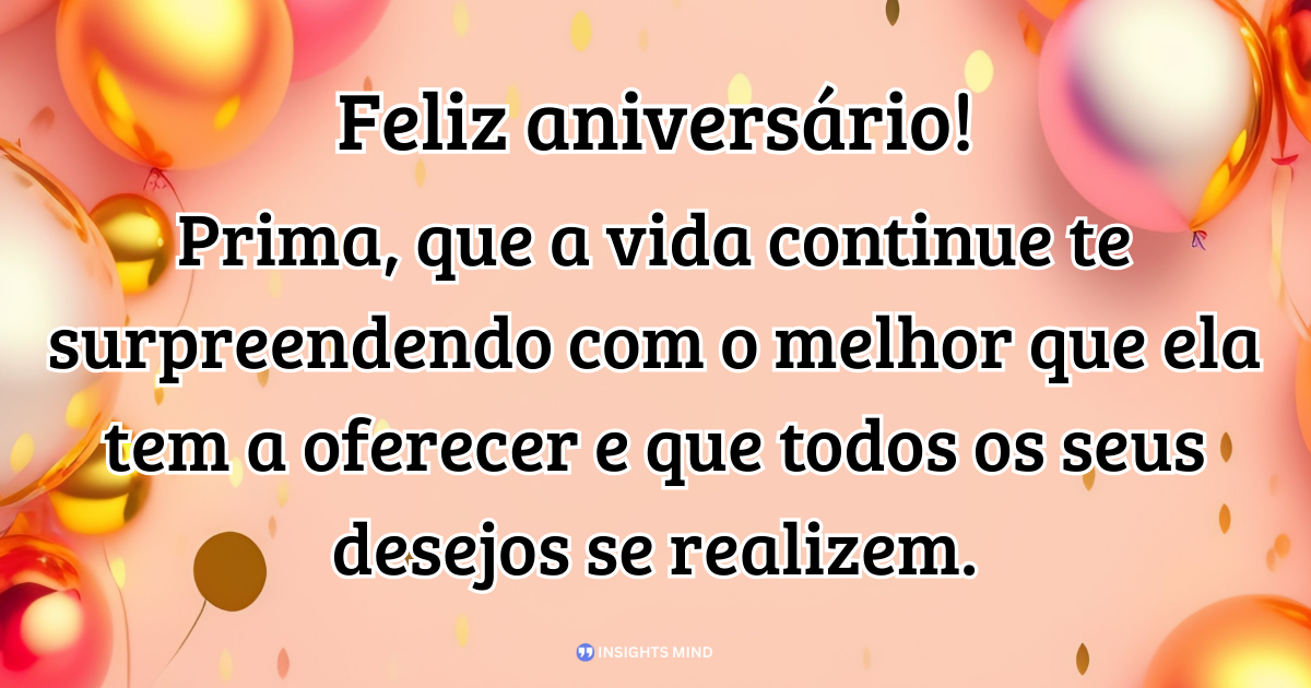 Mensagem de aniversário para Prima