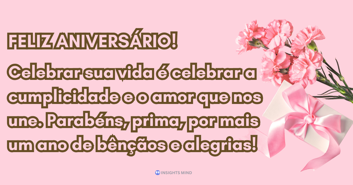 Mensagem de aniversário para Prima