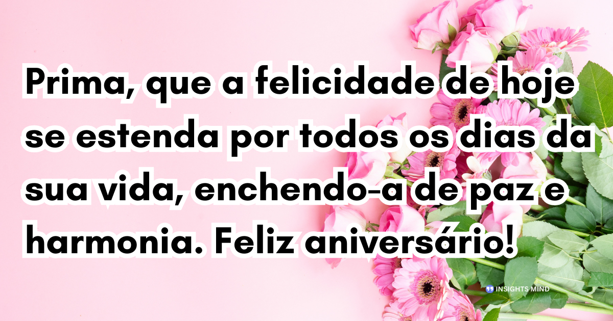 Mensagem de aniversário para Prima