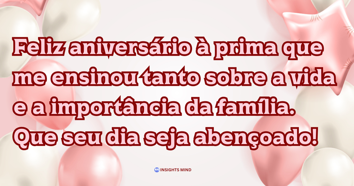 Mensagem de aniversário para Prima