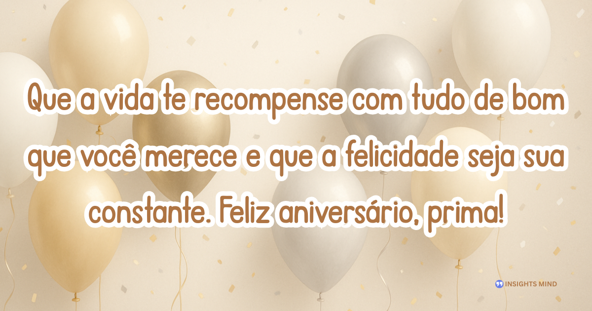 Mensagem de aniversário para Prima