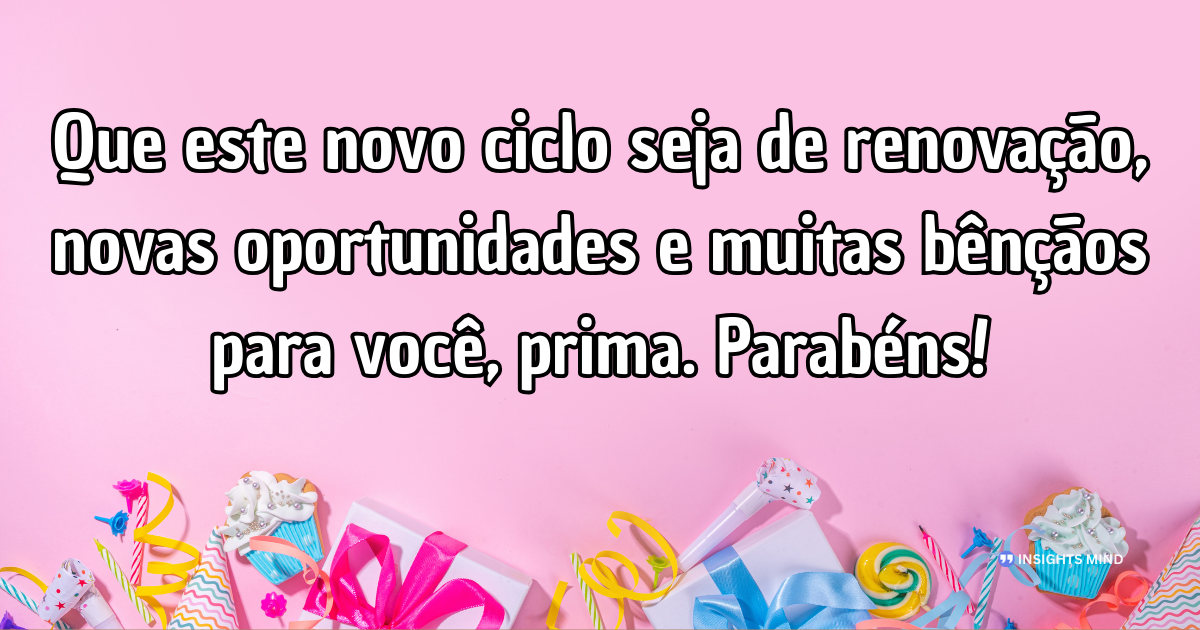 Mensagem de aniversário para Prima