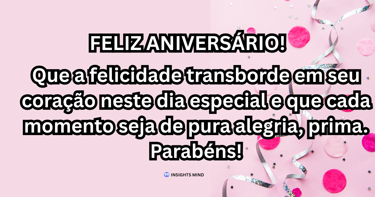 Mensagem de aniversário para Prima