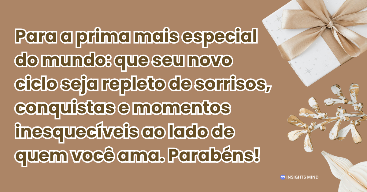 Mensagem de aniversário para Prima