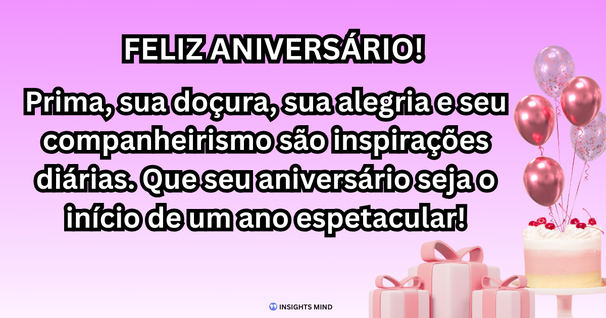 Mensagem de aniversário para Prima