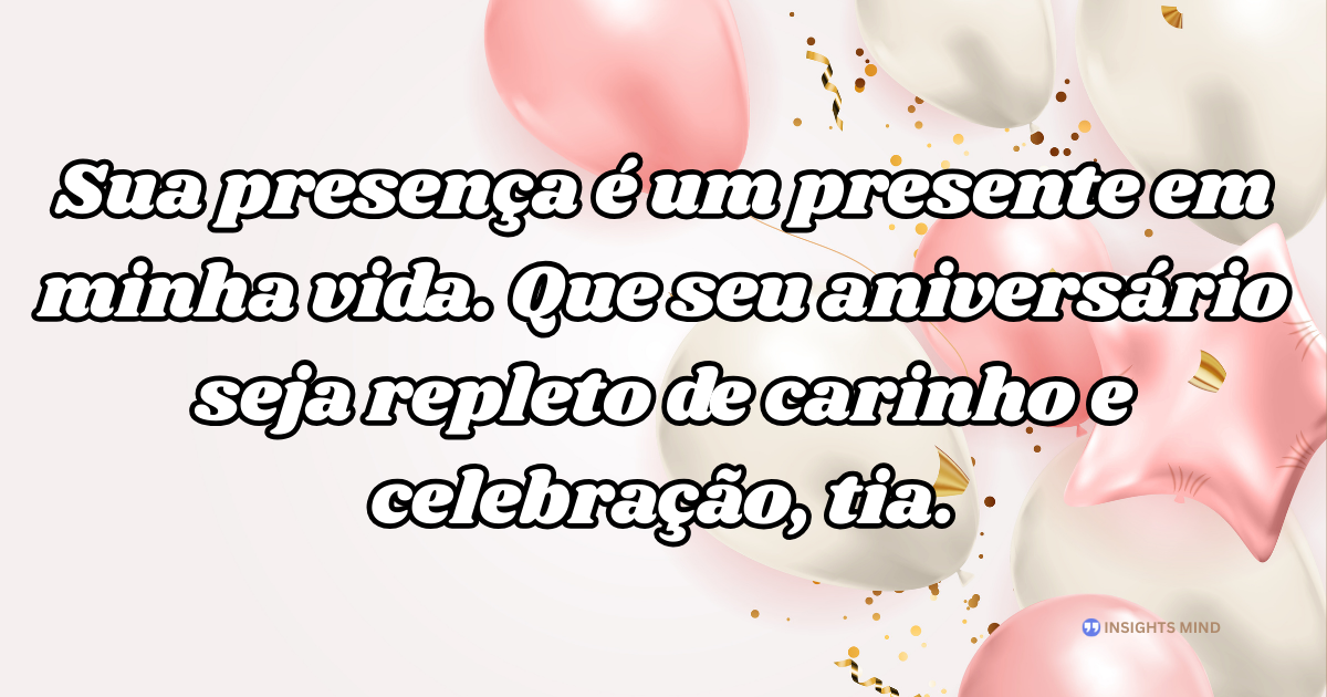 Mensagem de aniversário para Tia