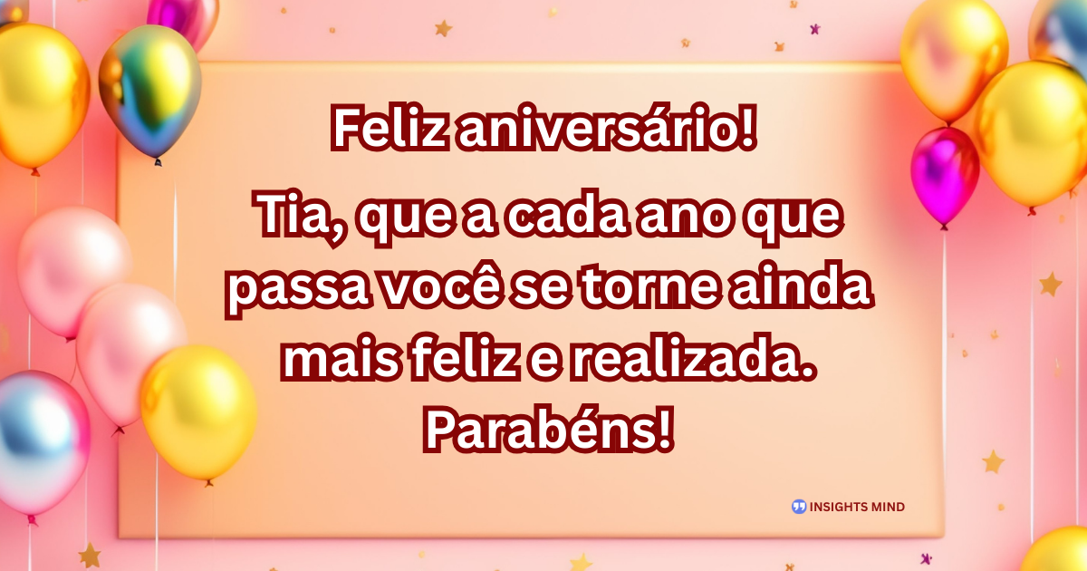 Mensagem de aniversário para Tia