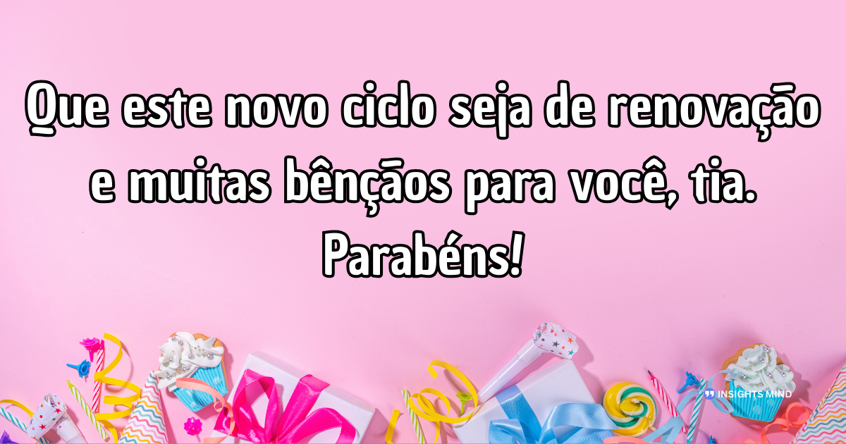 Mensagem de aniversário para Tia