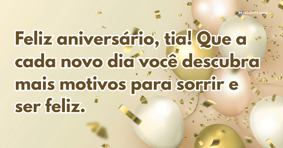 Mensagem de aniversário para Tia
