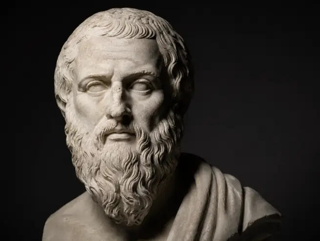 Busto de mármore do filósofo Platão