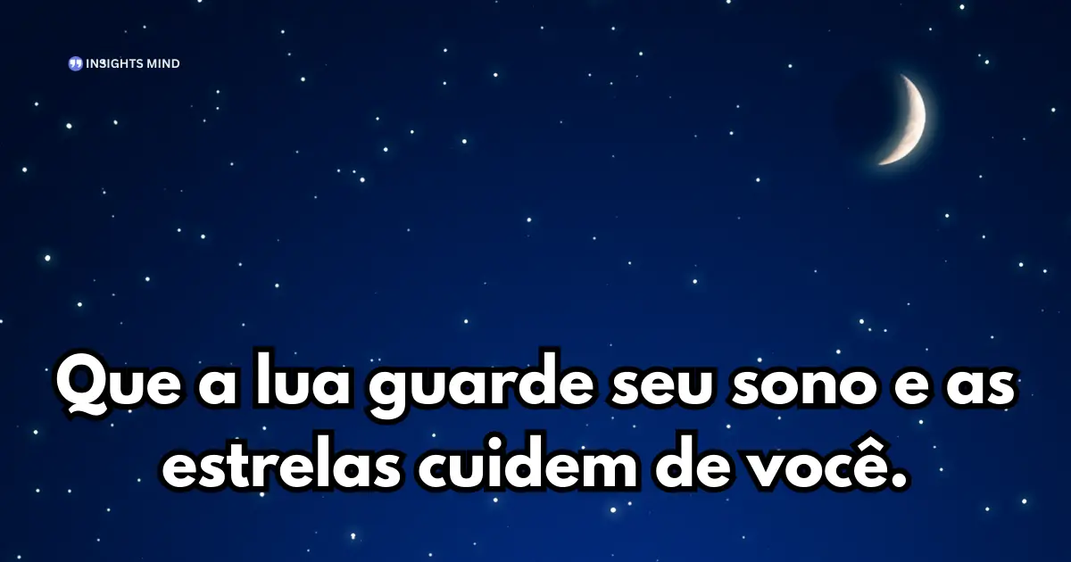 Mensagem de boa noite com lua e estrelas
