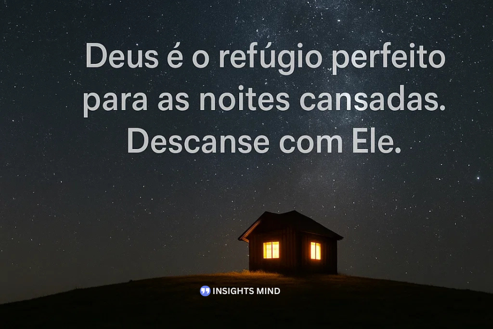 Mensagem de refúgio em Deus à noite - Frase 17