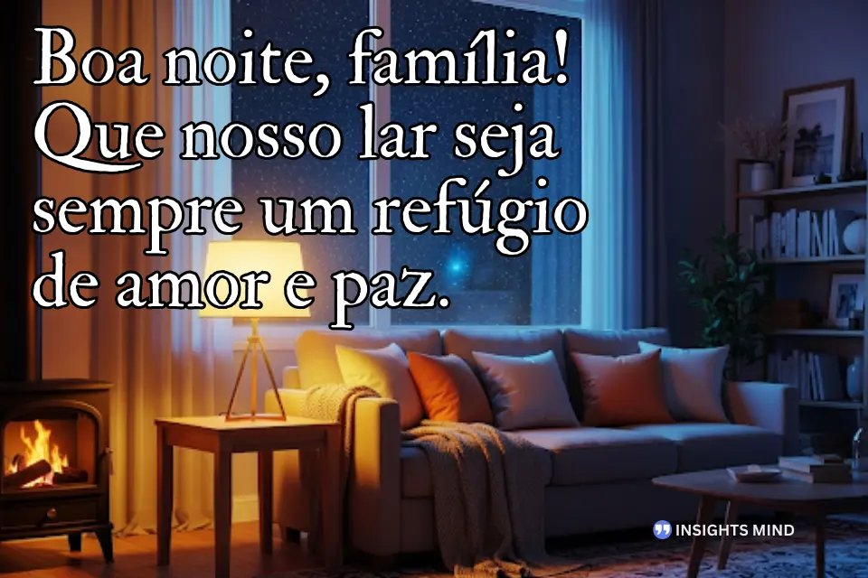 Mensagem de boa noite para a família com amor e paz - Frase 1