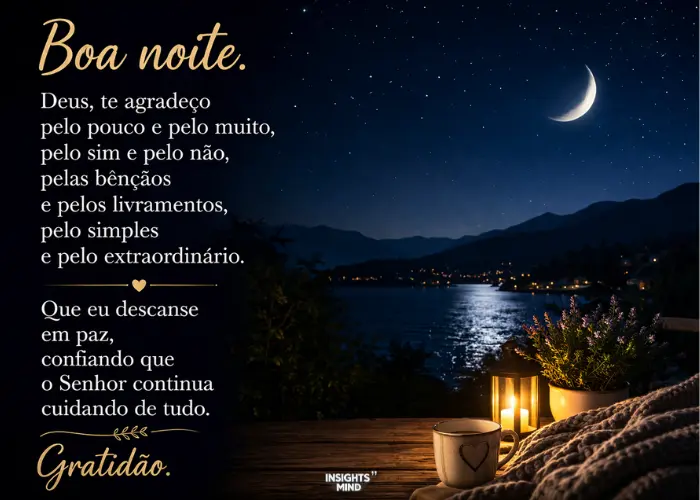 Boa noite gratidão a Deus