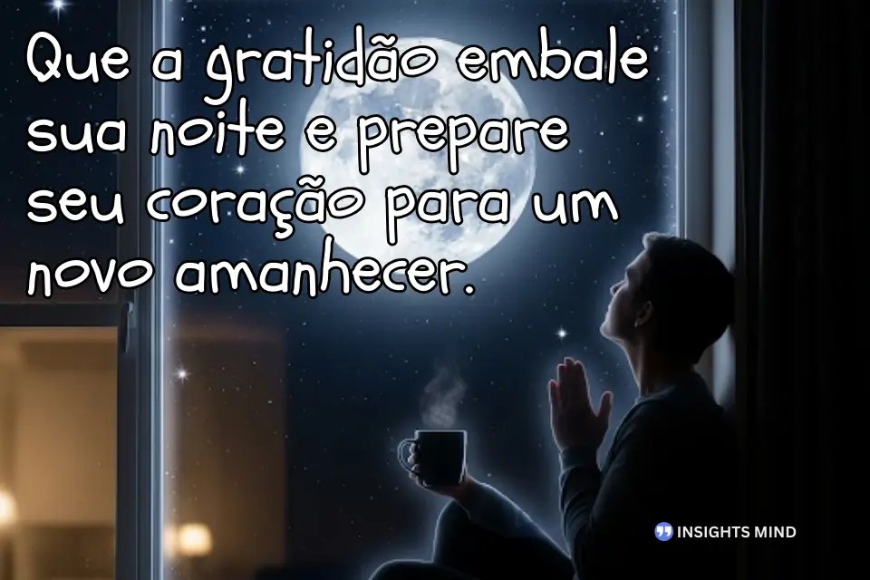 Frase de boa noite com gratidão e esperança - Frase 2