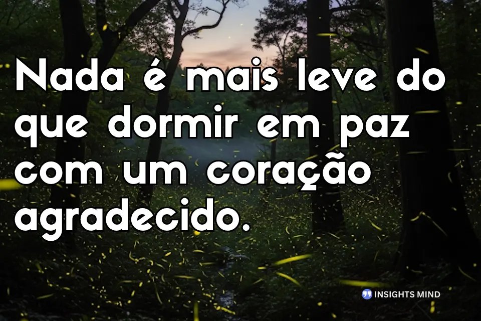 Frase sobre dormir em paz com gratidão - Frase 6