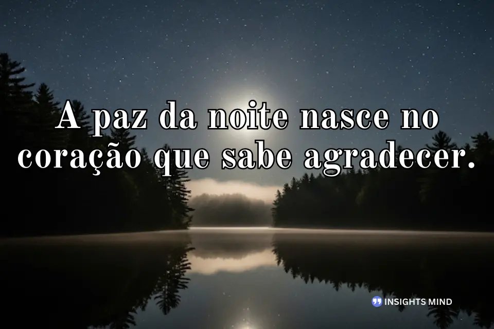 Frase sobre paz e gratidão à noite - Frase 14