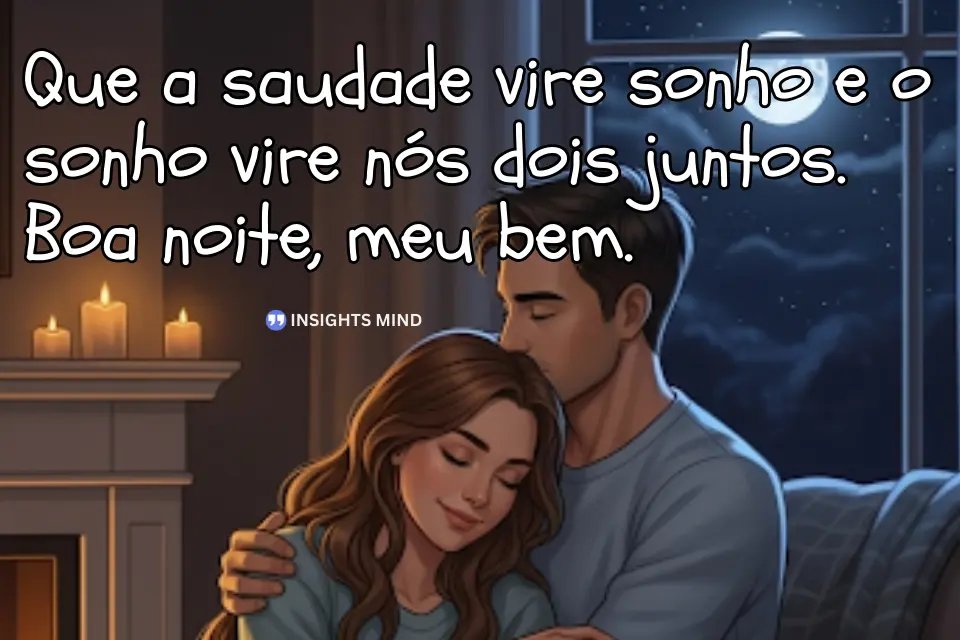 Mensagem de boa noite romântica com saudade. - Frase 2