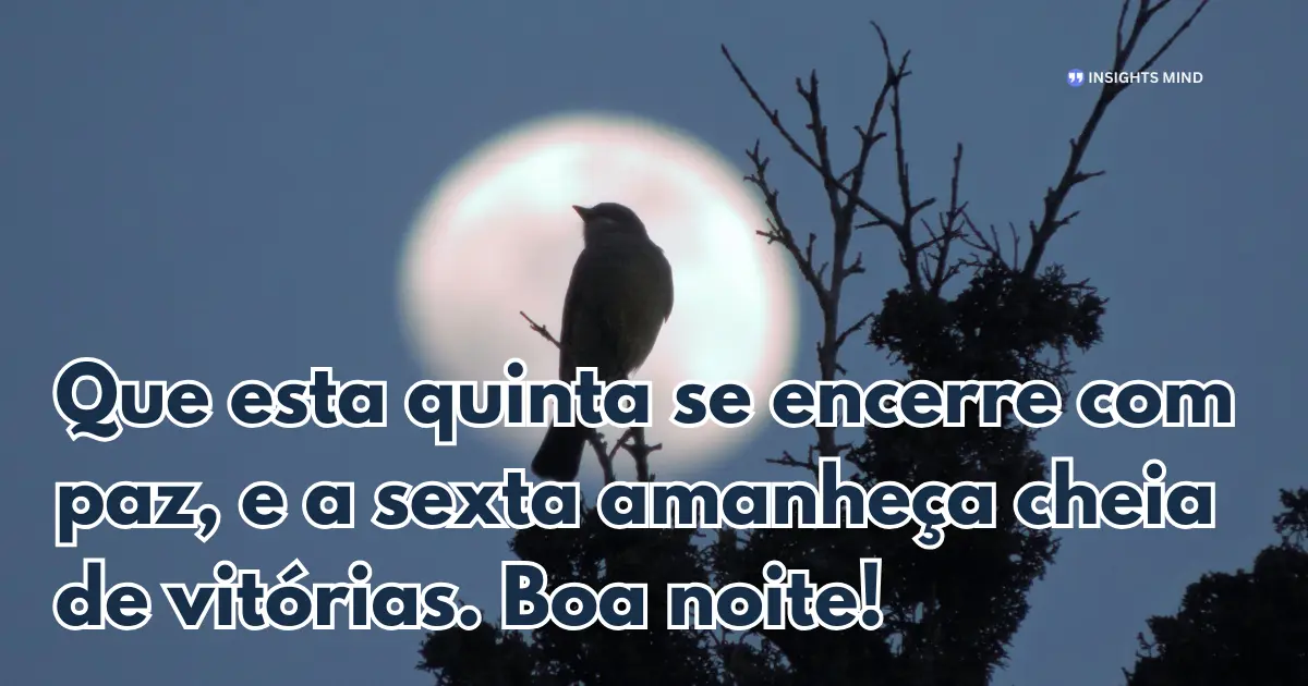 Boa noite quinta-feira 20