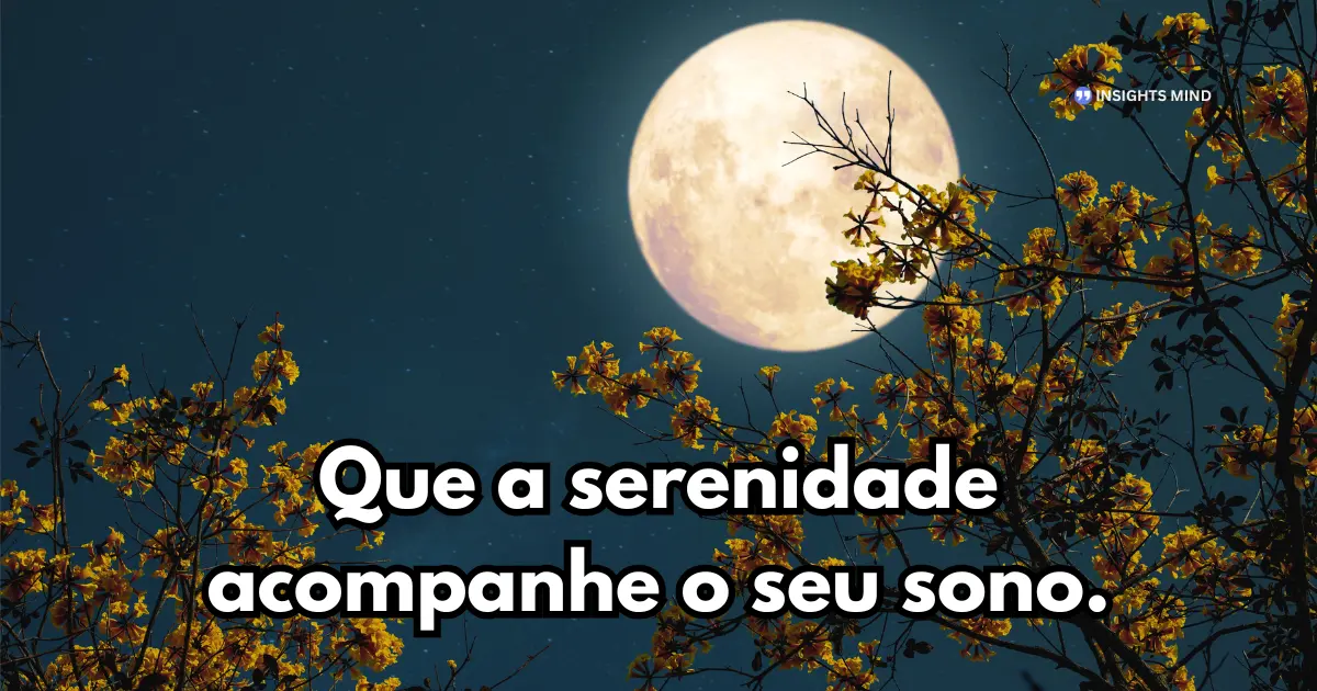 Mensagem de boa noite para WhatsApp — Que a serenidade acompanhe o seu sono.