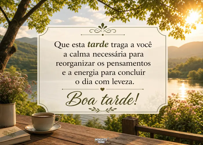 Mensagem de boa tarde com calma e leveza