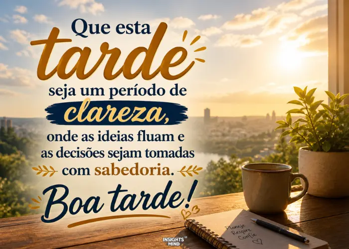 Mensagem de boa tarde com clareza e sabedoria