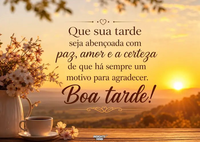 Boa tarde! Que sua tarde seja abençoada com paz, amor e gratidão.