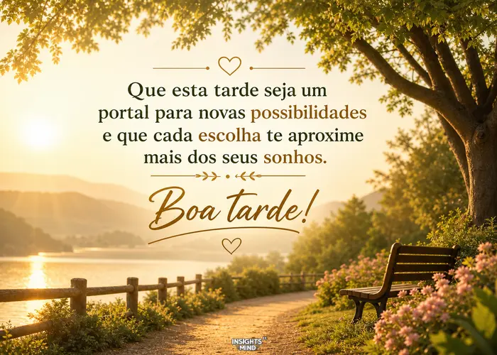 Boa tarde! Que esta tarde seja um portal para novas possibilidades.