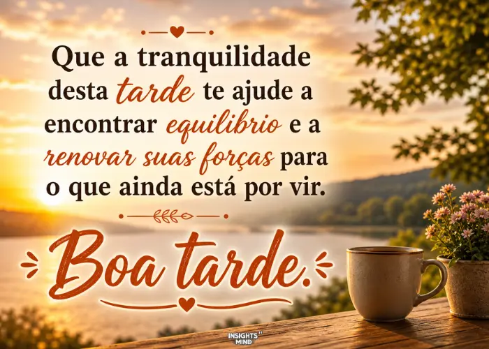 Mensagem de boa tarde com tranquilidade e equilíbrio