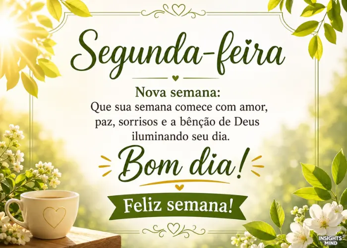 mensagem de bom dia feliz segunda feira abençoada