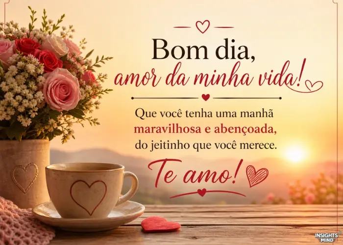 Mensagem romântica: Bom dia amor da minha vida