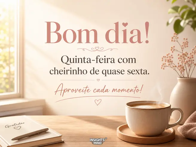 Mensagem de bom dia para quinta-feira com clima de quase sexta