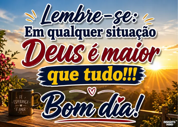 Mensagem de bom dia: Deus é maior que qualquer situação