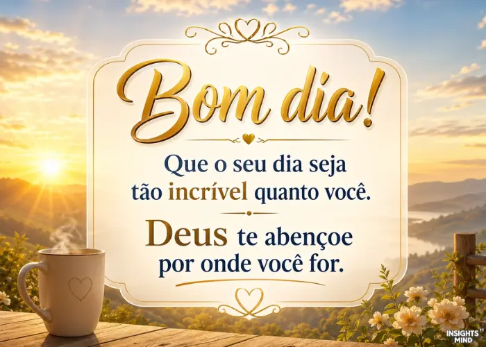 Mensagem de bom dia: Que seu dia seja incrível e Deus te abençoe