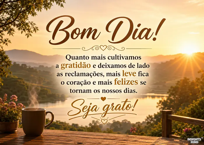 Mensagem de bom dia sobre a importância do hoje