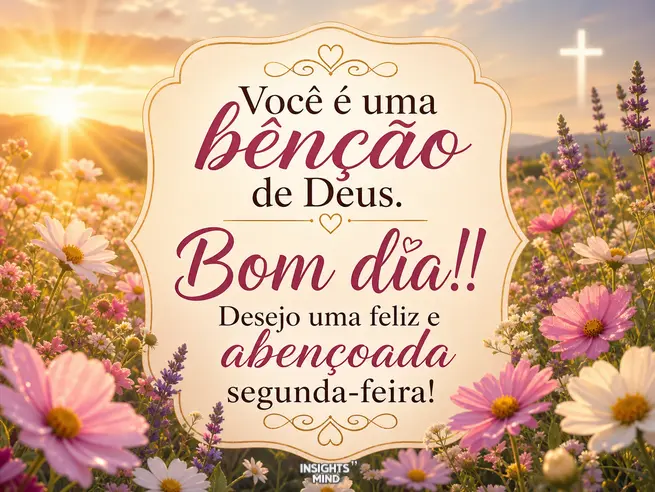 Você é uma bênção de Deus. Bom dia e feliz segunda-feira abençoada