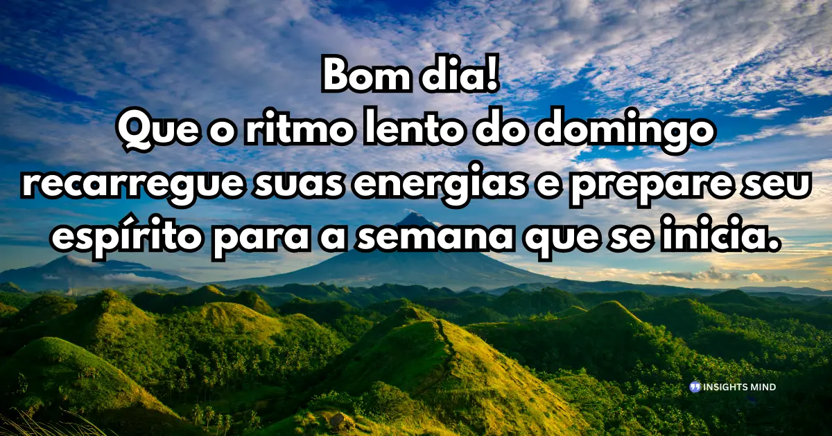 bom dia domingo recarregar energias