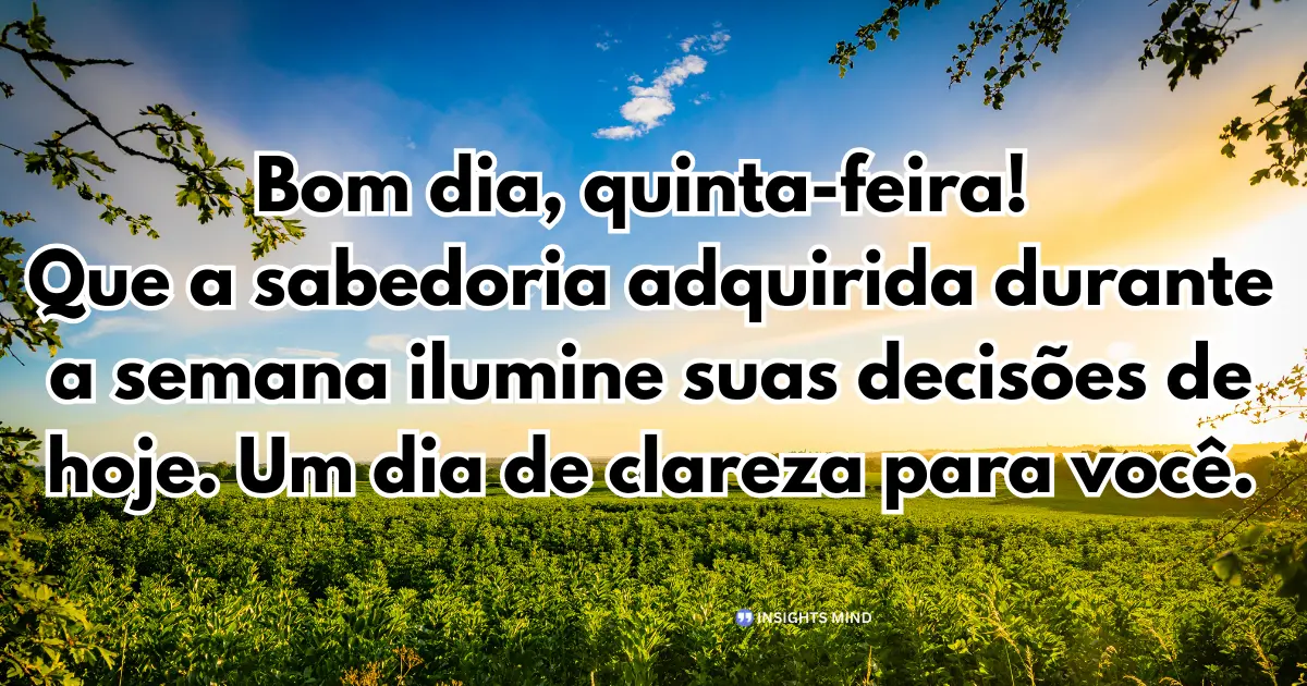 bom dia quinta-feira sabedoria