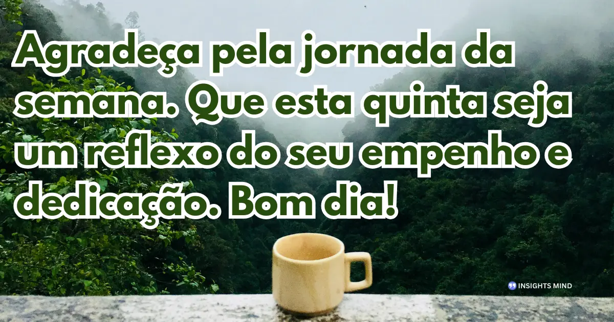 bom dia quinta-feira dedicação e esforço