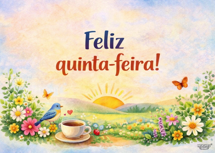 Imagem ilustrativa com mensagem feliz quinta-feira